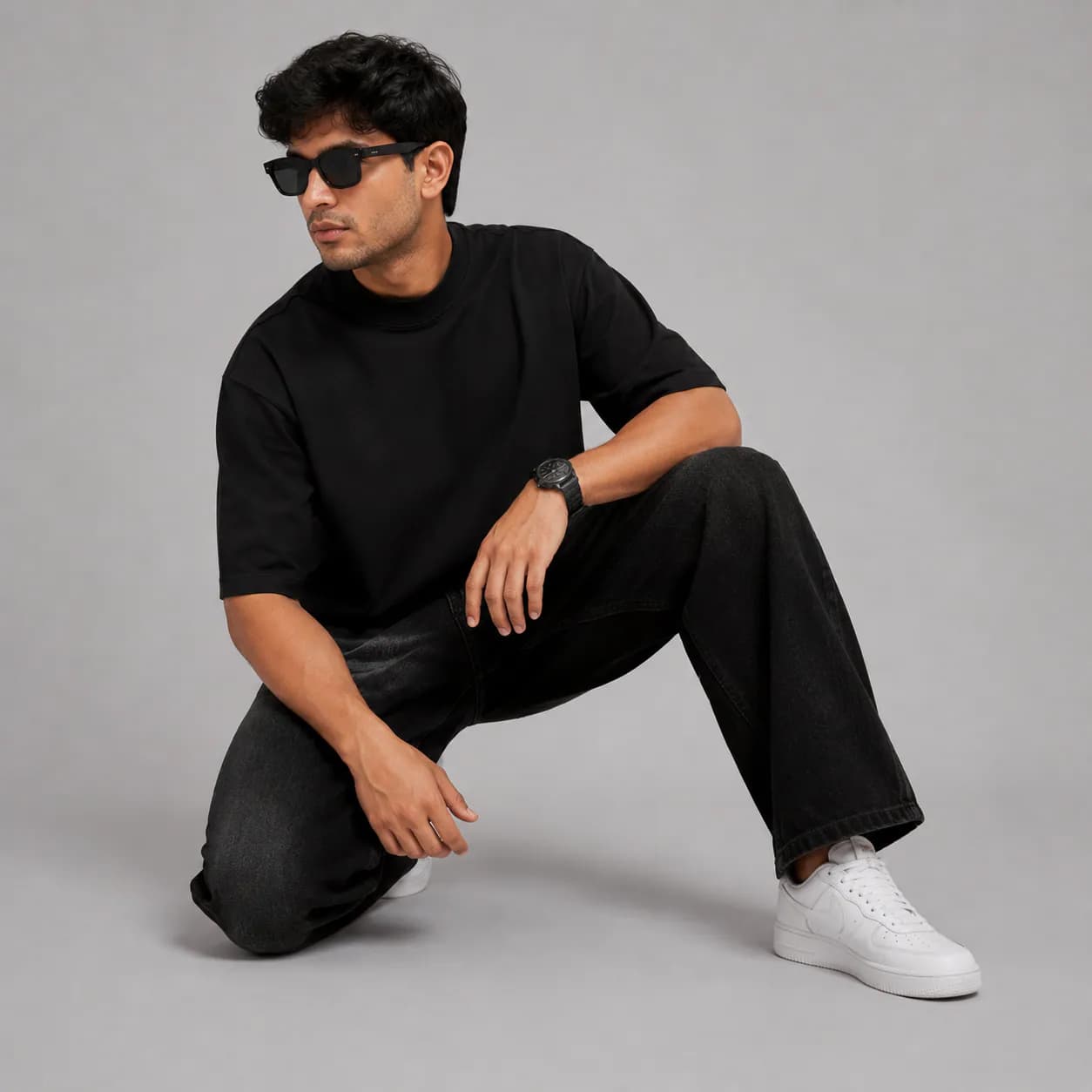 Black Horizon Soft Baggy Loose Fit Jeans - view 2