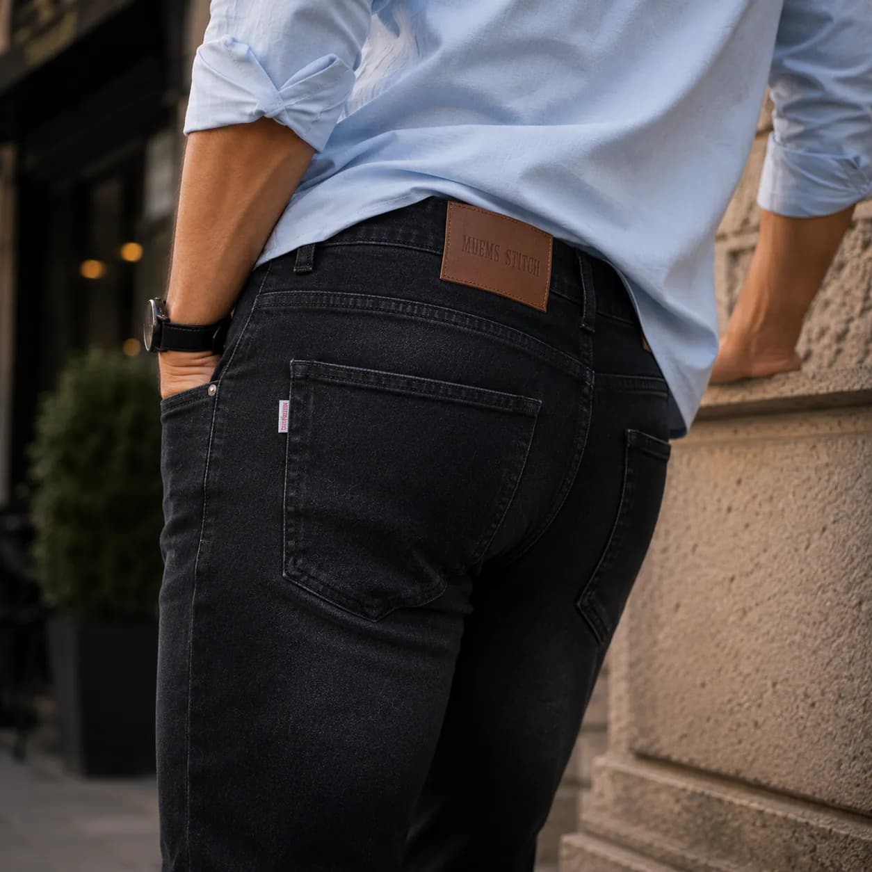Blackout Black Casual Fit Straight Leg Jeans - view 5