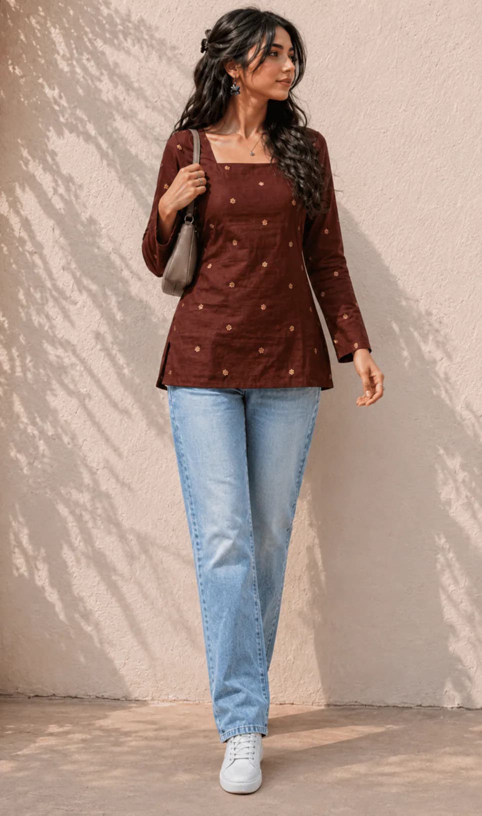 Aero Light Blue High Waist Straight Fit Jeans - front detail