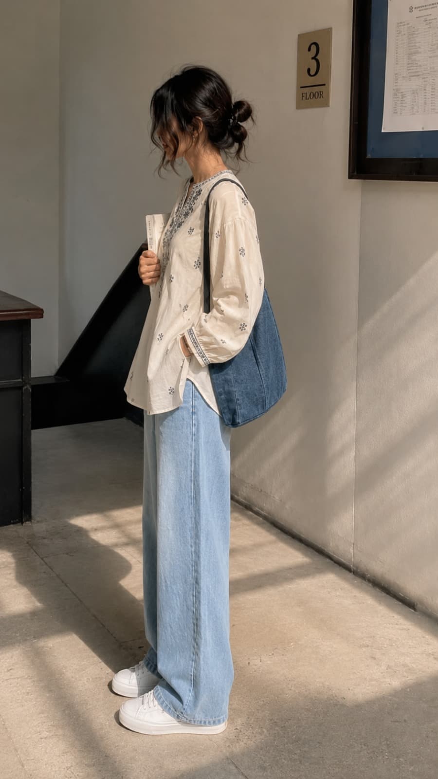 MEADOW EMBROIDERED WIDE LEG Back