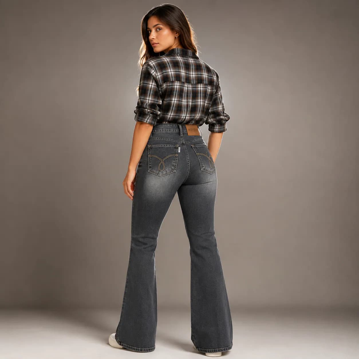 Graphite Grey High Waist Bootcut Jeans - view 2