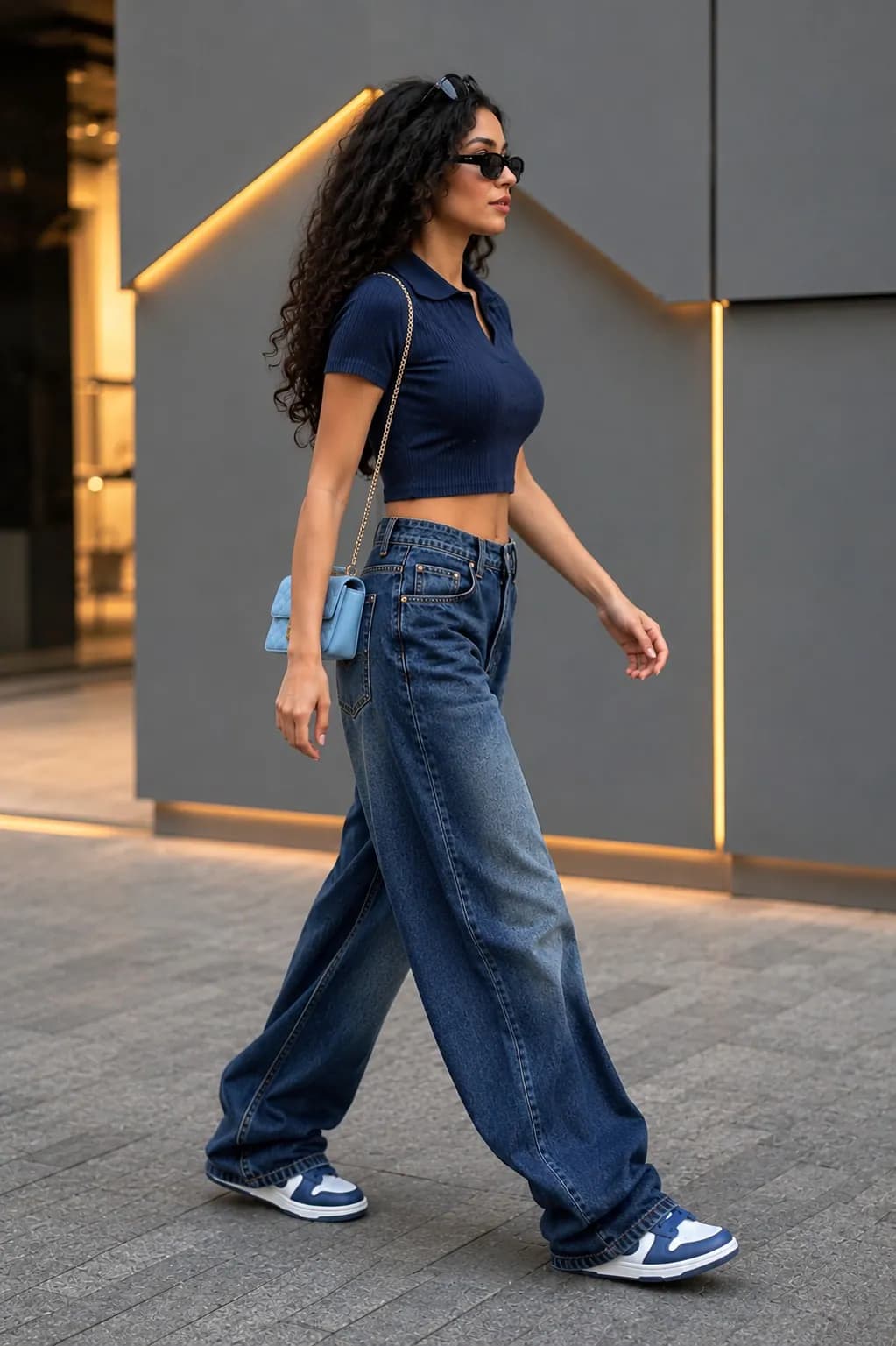 Rust Fade High Waist Wide Leg Jeans - view 2