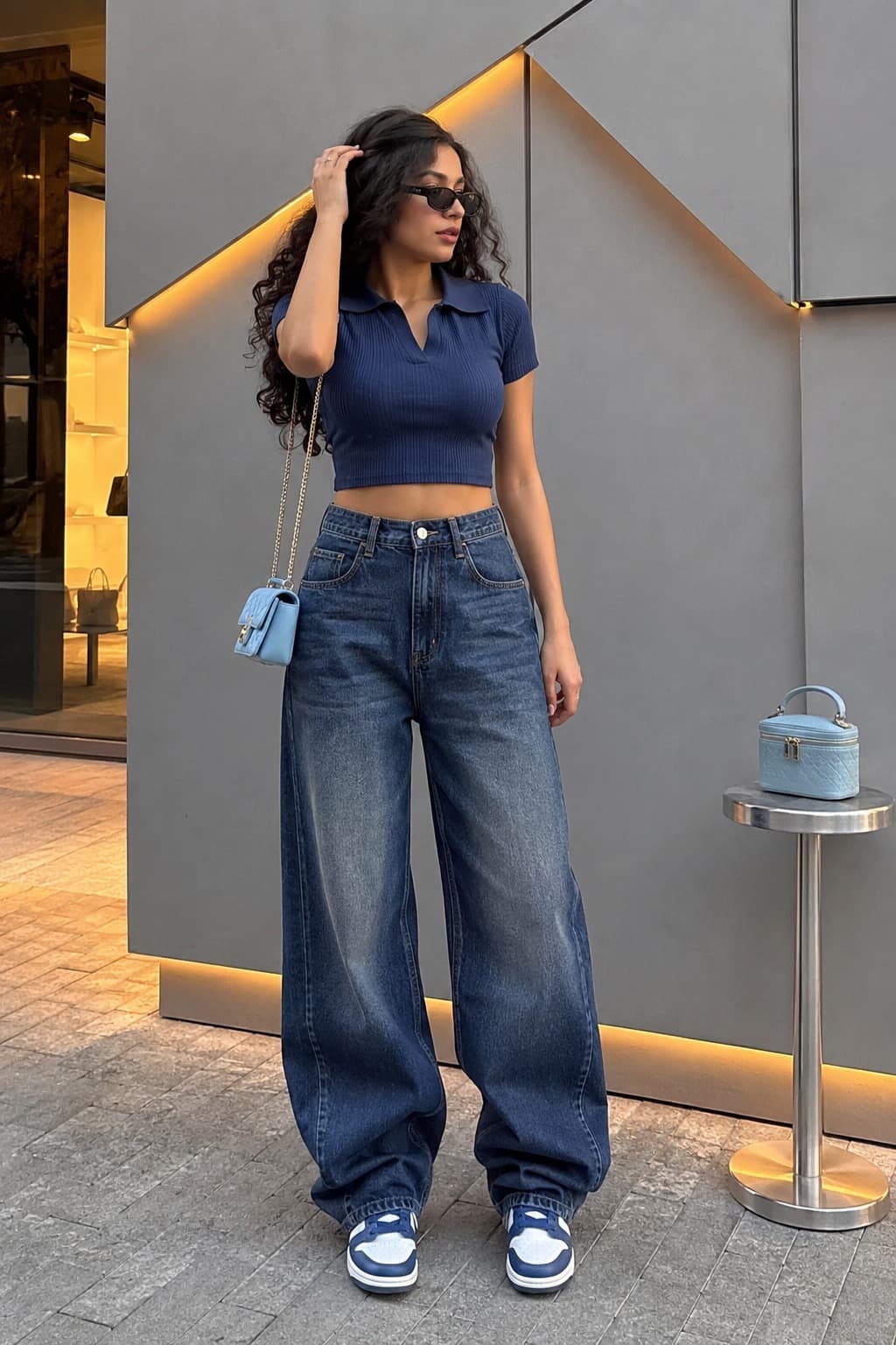 Rust Fade High Waist Wide Leg Jeans - view 4