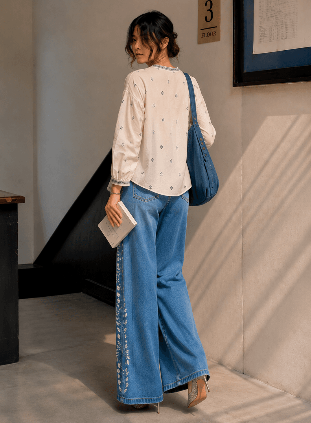 INDIGO ORNATE WIDE LEG Side